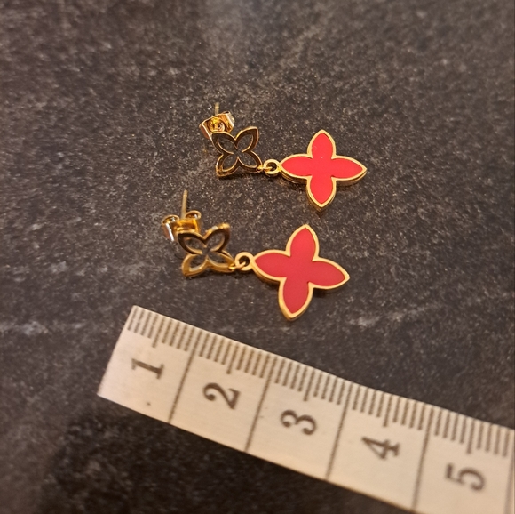 Red clover earrings - Picture 6 of 7